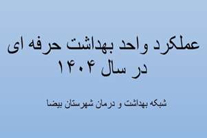 تشریح عملکرد واحد بهداشت حرفه‌ای شبکه بهداشت و درمان بیضا در سال ۱۴۰۴