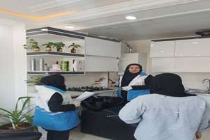 اجرای گشت مشترک نظارتی واحد بهداشت محیط با اتحادیه آرایشگاه های زنانه بیضا 