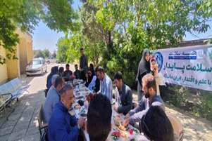 برپایی میز صبحانه سالم به مناسبت هفته سلامت و هفته جمعیت با حضور مسئولان شهرستان بیضا